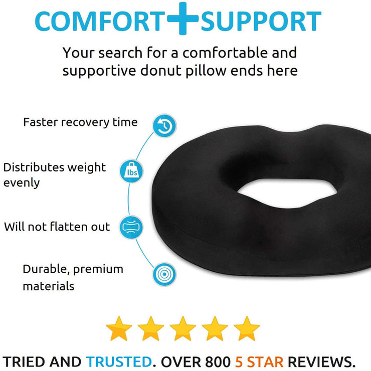 Donut Pillows Bed Sore Cushions Butt Pillow for Sitting After Surgery  Hemorrhoid Pillow Postpartum Pregnancy Pressure Ulcer Cushion Tailbone  Medical Post Surgery Chair Seat Pads Black